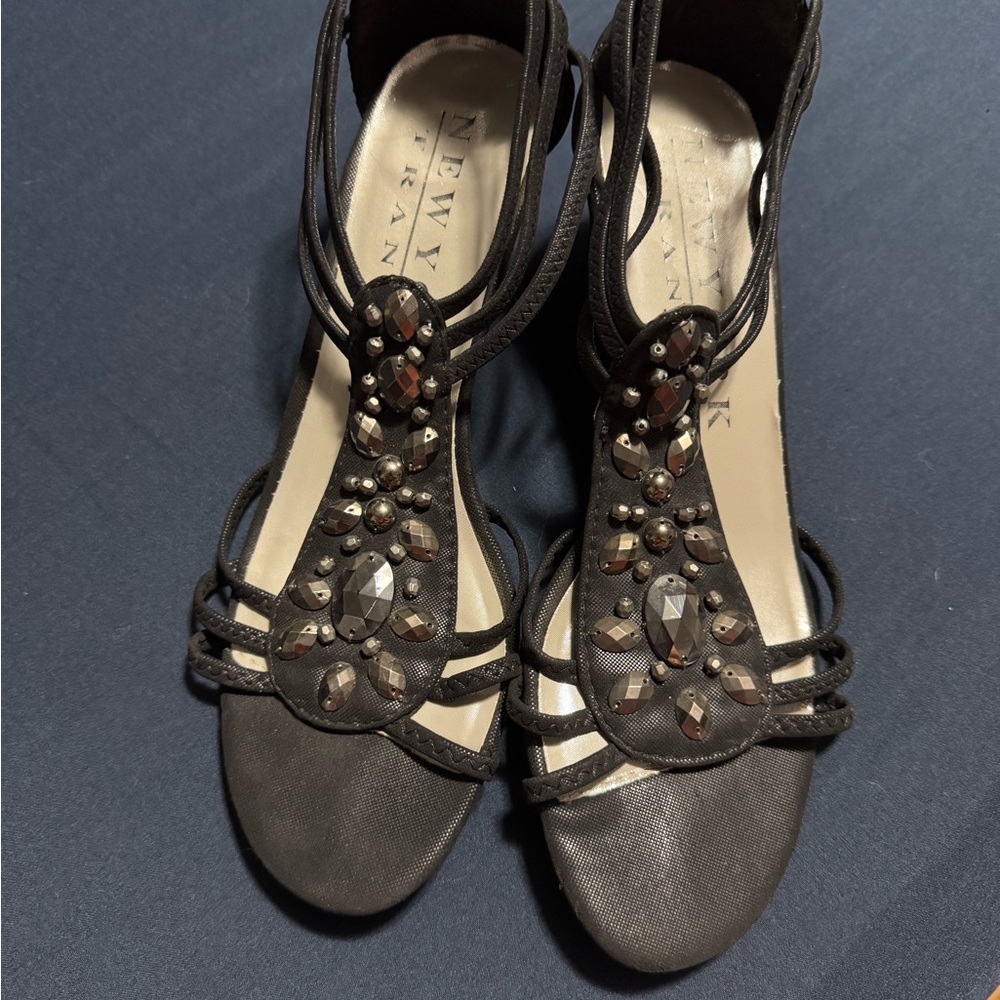 Black Embellished Women's Sandals